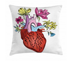 Vivid Flora Human Heart Pillow Cover