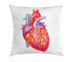 Polygon Art Human Heart Pillow Cover