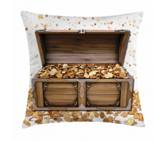 Wealth Themed Gold Coins Pillow Cover