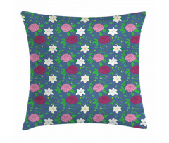 Bloosming Petals and Leaves Pillow Cover