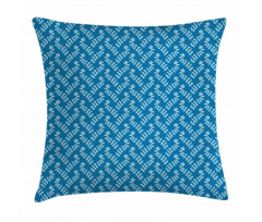 Blue Tone Monochrome Flora Pillow Cover