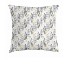 Outline Leaves and Spots Pillow Cover