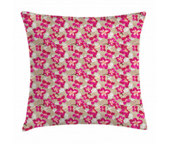 Nostalgic Hibiscus Flowers Pillow Cover