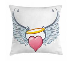 Valentines Day Winged Heart Pillow Cover