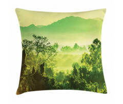 Monochrome Nature Scene Pillow Cover