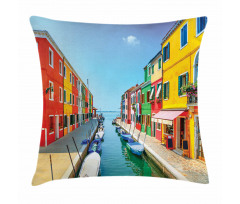 Urban Life with Boats Pillow Cover