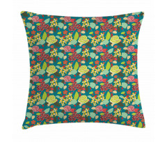 Vibrant Colored Flowers Pillow Cover