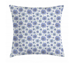 Chicory Flower Pattern Buds Pillow Cover