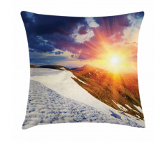 Snowy Sunny Mountains Pillow Cover