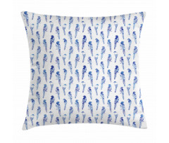 Long Tailed Sparrows Pattern Pillow Cover