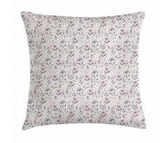 Blossom Pattern on Off White Pillow Cover