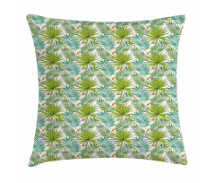 Fern Leaves Sketch Style Pillow Cover