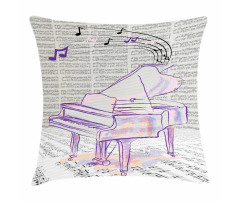 Hand Drawn Doodle Musical Pillow Cover