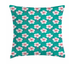 Simple Garden Flower Motifs Pillow Cover