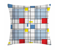 Quadratic Striped Grid Pillow Cover