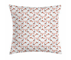 Bullfinches on Rowan Branch Pillow Cover