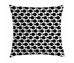Black and White Fish Pattern Pillow Cover