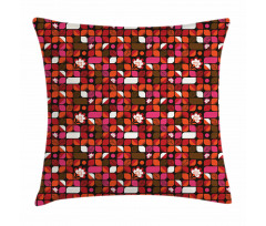 Floral Vibrant Squares Pillow Cover