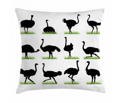 Animal Silhouette Grass Pillow Cover