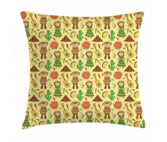 Music Man and Woman Cultural Pillow Cover