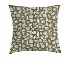 Hand-drawn Food Pattern Pillow Cover