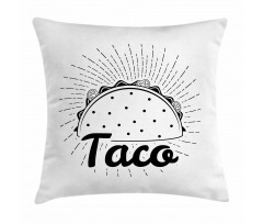 Mexican Taco Typography Art Pillow Cover