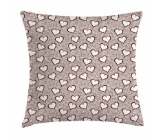 Hearts on Swirls Pillow Cover