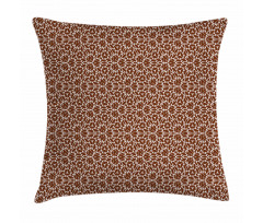 Retro Floral Petal Motif Pillow Cover