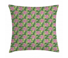 Tropical Flowers Palm Leaf Pillow Cover