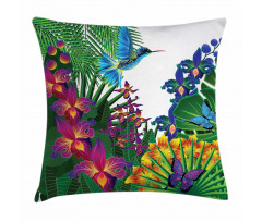 Vibrant Tropical Jungle Pillow Cover