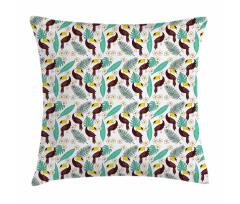 Toucan Bird Tropical Leaves Pillow Cover