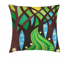 Footpath Flowers Pillow Cover