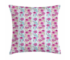 Floral Garden Pink Blooms Pillow Cover