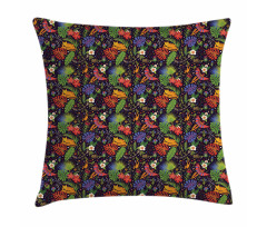 Monkeys Parrots Monstera Pillow Cover