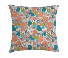 Tulips Poppy and Foliage Pillow Cover