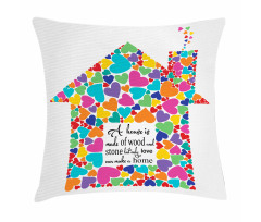 House with Hearts Home Love Pillow Cover