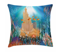 Fish Corals and Castle Pillow Cover