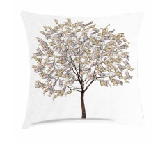 Surreal Money Leafy Tree Pillow Cover