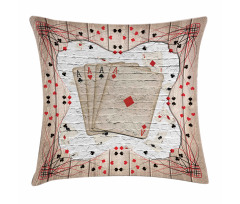 Lucky Gambling Cards Art Pillow Cover