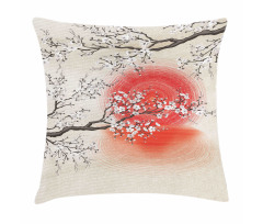 Japanese Sakura Art Pillow Cover