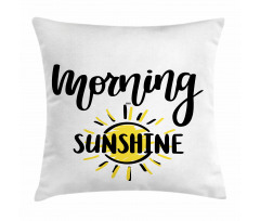 Doodle Morning Sunshine Text Pillow Cover