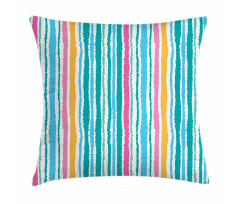 Stripes in Aquatic Colors Pillow Cover