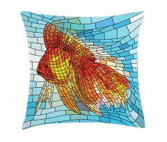 Stained Glass Mosaic Fish Art Pillow Cover