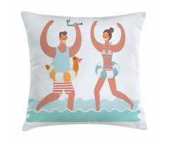 Beach Vibes with Swim Ring Pillow Cover