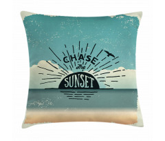 Typographic Chase the Sunset Pillow Cover