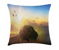 Romantic Fairy Sunset View Pillow Cover