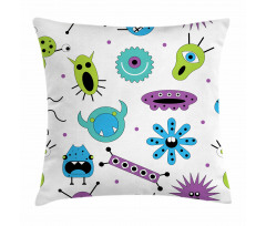 Colorful Monster Design Virus Pillow Cover