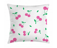 Cherries with Smiling Faces Pillow Cover