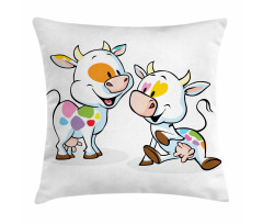 Cartoon Baby Cows Farmland Pillow Cover