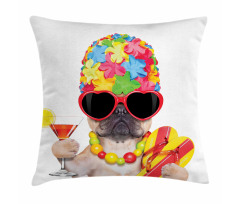 Cocktail Exotic Bulldog Pet Pillow Cover